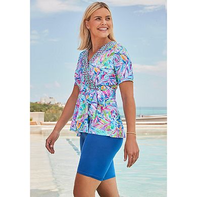 Swim 365 Women's Plus Size Faux Wrap Tankini