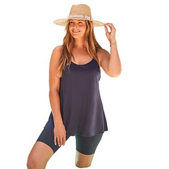 Swim 365 Women's Plus Size Back-Smoothing Tankini Top