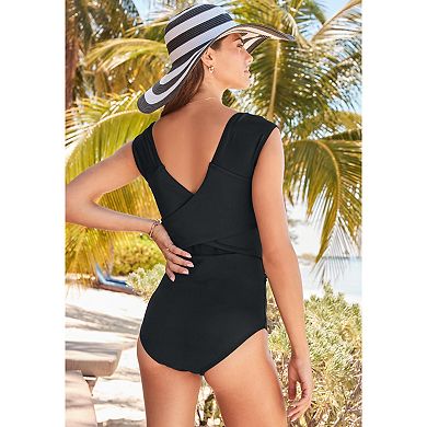 Swim 365 Women's Plus Size Back-Smoothing One-Piece Swimsuit