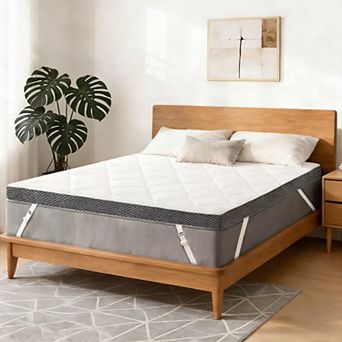 Opoiar Firm 3-Inch Mattress Topper High-Density Foam Washable Cover Anti-Slip Straps