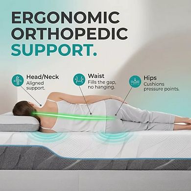 Opoiar Firm Dual-Sided 12 Inch Memory Foam Mattress Medium to Firm Flippable Design