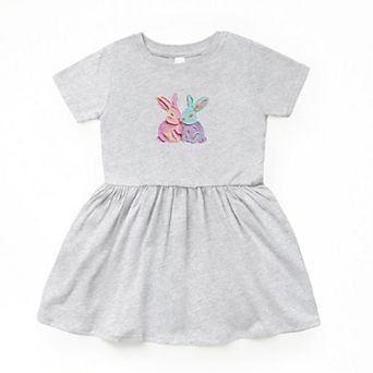Two Bunnies Paint Print - Infant Dress