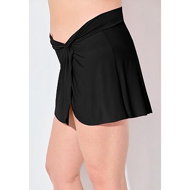 Swimsuits for All Women's Lightweight Twist Front Swim Skirt