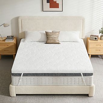 Opoiar Extra Firm 3-Inch Mattress Topper Dual-Sided High-Density Foam Washable Cover