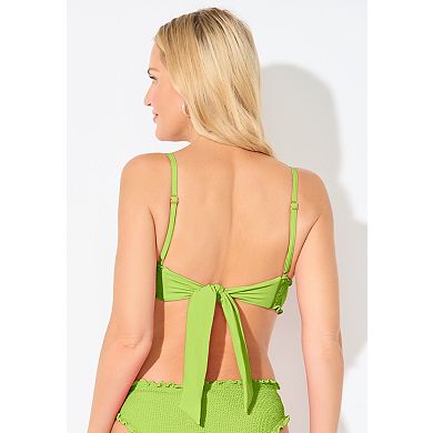 Swimsuits for All Women's Crinkle Lettuce Trim Bikini Top