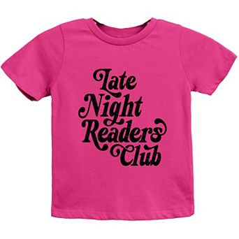 Late Night Readers Club Distressed - Youth Short Sleeve Graphic T-Shirt