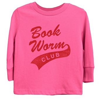 Book Worm Club Distressed - Youth Long Sleeve Graphic T-Shirt