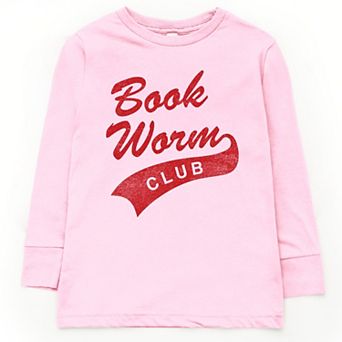 Book Worm Club Distressed - Youth Long Sleeve Graphic T-Shirt