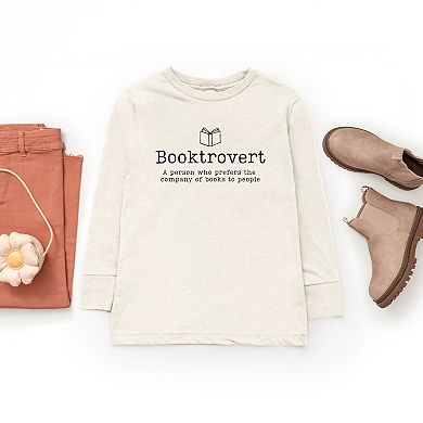 Booktrovert Definition - Youth Long Sleeve Graphic T-Shirt