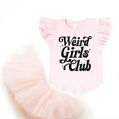 Weird Girls Club Distressed - Flutter Sleeve Graphic T-Shirt