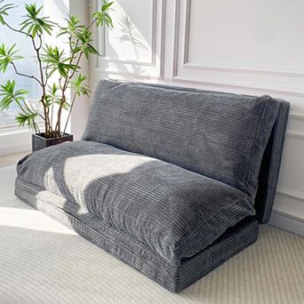 Extra Thick Floor Bean Bag Bed, Washable Cover, Lounge Chair, Convertible for Living Room, 30"x95"