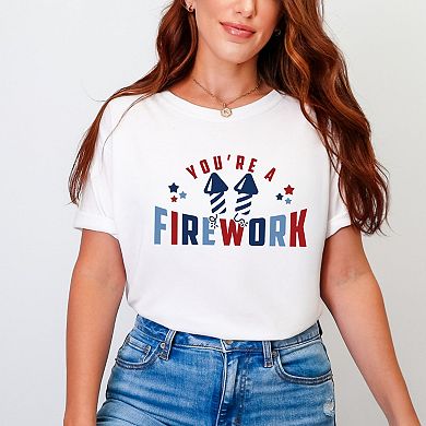 You're A Firework Stars - Women's Garment Dyed Graphic T-Shirt