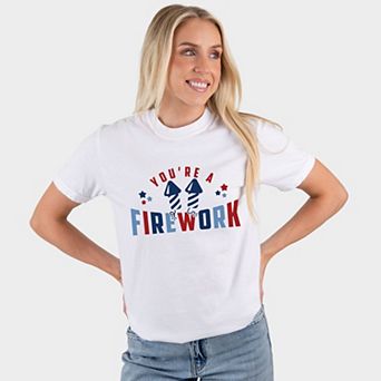 You're A Firework Stars - Women's Garment Dyed Graphic T-Shirt