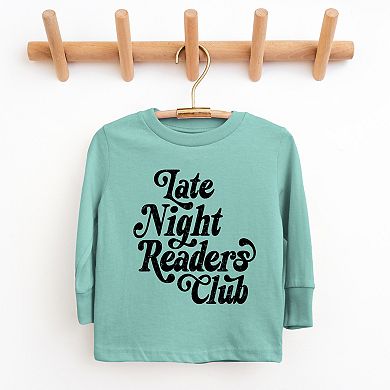 Late Night Readers Club Distressed - Youth Long Sleeve Graphic T-Shirt