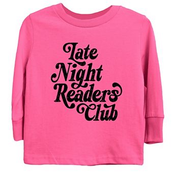 Late Night Readers Club Distressed - Youth Long Sleeve Graphic T-Shirt