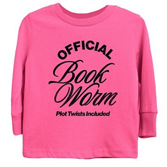 Official Book Worm Plot Twists Included - Youth Long Sleeve Graphic T-Shirt