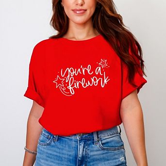 You're A Firework - Women's Garment Dyed Graphic T-Shirt