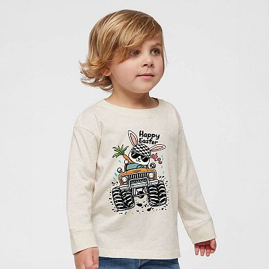 Happy Easter Monster Truck - Toddler Long Sleeve Graphic Tee