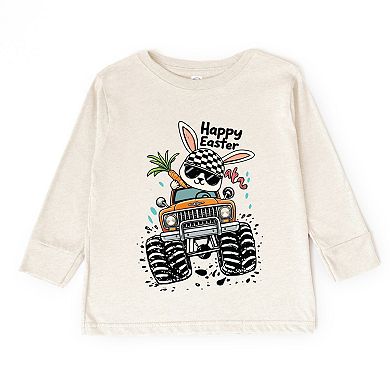 Happy Easter Monster Truck - Toddler Long Sleeve Graphic Tee