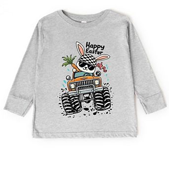 Happy Easter Monster Truck - Toddler Long Sleeve Graphic Tee