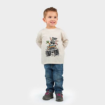 Happy Easter Monster Truck - Toddler Long Sleeve Graphic Tee