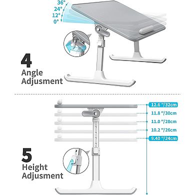 KSIZUIS Multi-Surface Leather Lap Desk - Adjustable & Portable for Bed, Couch, Floor, Adults & Kids