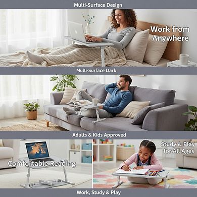 KSIZUIS Multi-Surface Leather Lap Desk - Adjustable & Portable for Bed, Couch, Floor, Adults & Kids