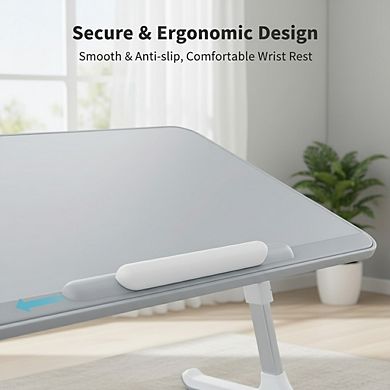 KSIZUIS Multi-Surface Leather Lap Desk - Adjustable & Portable for Bed, Couch, Floor, Adults & Kids