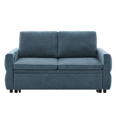Merax Convertible Sofa Bed 62.75" Sleeper Sofa Loveseat Sofa Couch with Adjustable Backrest