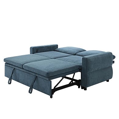 Merax Convertible Sofa Bed 62.75" Sleeper Sofa Loveseat Sofa Couch with Adjustable Backrest