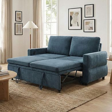 Merax Convertible Sofa Bed 62.75" Sleeper Sofa Loveseat Sofa Couch with Adjustable Backrest
