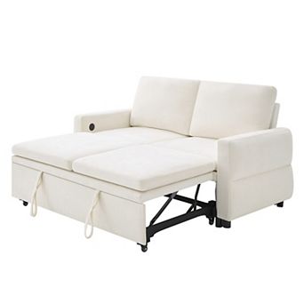 Merax Convertible Sofa Bed 62.75" Sleeper Sofa Loveseat Sofa Couch with Adjustable Backrest