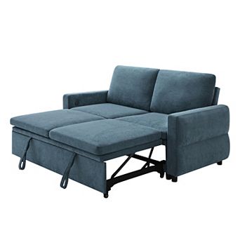 Merax Convertible Sofa Bed 62.75" Sleeper Sofa Loveseat Sofa Couch with Adjustable Backrest