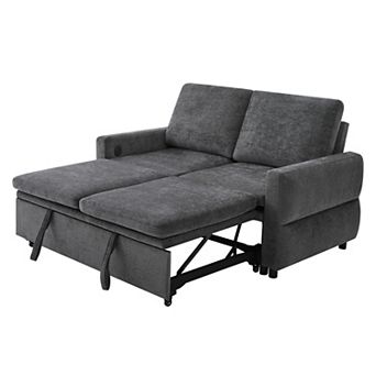 Merax Convertible Sofa Bed 62.75" Sleeper Sofa Loveseat Sofa Couch with Adjustable Backrest