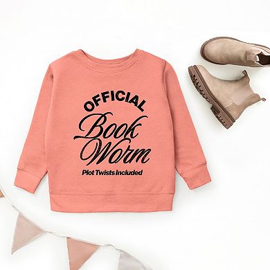 Official Book Worm Plot Twists Included - Youth Graphic Sweatshirt