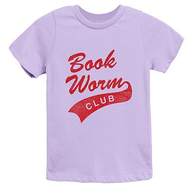 Book Worm Club Distressed - Youth Short Sleeve Graphic T-Shirt