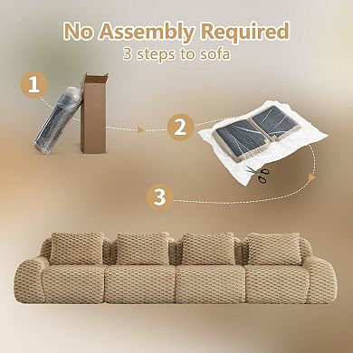 Merax Minimalist Modular Sectional Sofa with Flexible Free Combinations Premium Flannelette Fabric