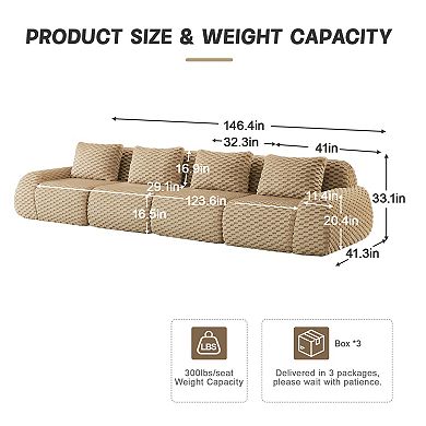 Merax Minimalist Modular Sectional Sofa with Flexible Free Combinations Premium Flannelette Fabric