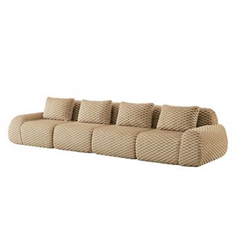 Merax Minimalist Modular Sectional Sofa with Flexible Free Combinations Premium Flannelette Fabric