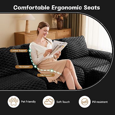 Merax Minimalist Modular Sectional Sofa Flexible Combinations Premium Flannelette Fabric Soft Warm