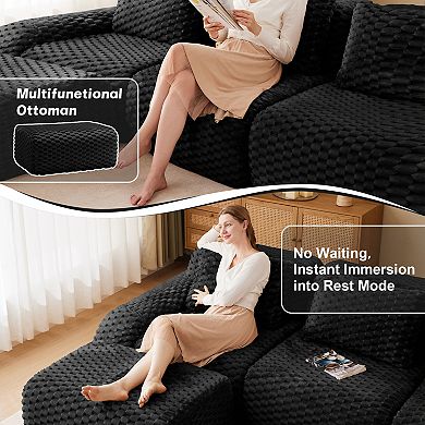 Merax Minimalist Modular Sectional Sofa Flexible Combinations Premium Flannelette Fabric Soft Warm
