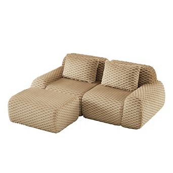 Merax Minimalist Modular Sectional Sofa Flexible Combinations Premium Flannelette Fabric Soft Warm