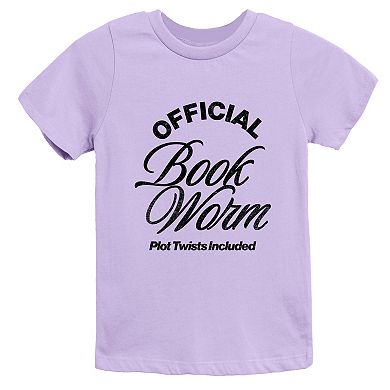 Official Book Worm Plot Twists Included - Youth Short Sleeve Graphic T-Shirt