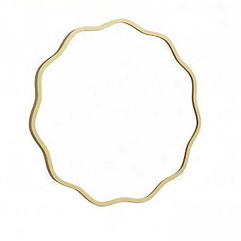 KSIZUIS Wavy Edge Round Wall Mirror - 24" Gold Aluminum Frame, Modern Decor for Any Room