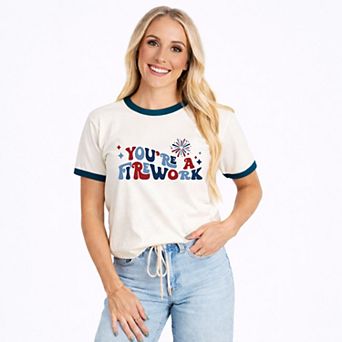 You're A Firework Retro - Women's Ringer Graphic T-Shirt