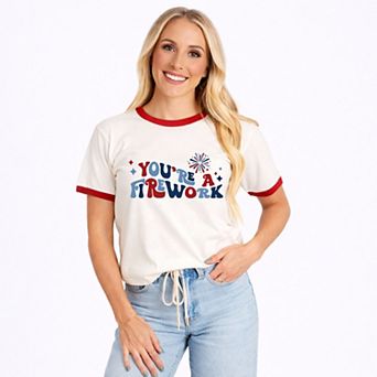 You're A Firework Retro - Women's Ringer Graphic T-Shirt