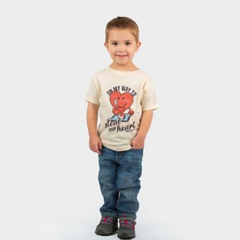 SmileyWorld On My Way To Steal Your Heart - Toddler Short Sleeve Graphic T-Shirt