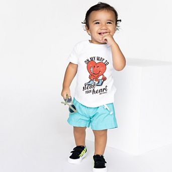 SmileyWorld On My Way To Steal Your Heart - Toddler Short Sleeve Graphic T-Shirt