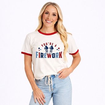 You're A Firework Stars - Women's Ringer Graphic T-Shirt