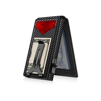 KSIZUIS Smart Pop-Up Wallet - Metal Bifold with RFID Blocking, Money Clip & ID Window, Holds 12 Card